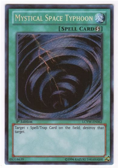 yu gi oh legendary collection 4 1st ed single mystical space typhoon secret rare slight play