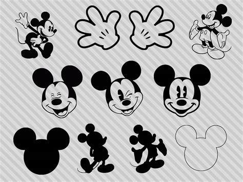 Buy Mickey Svg Bundle Mickey Mouse Outline Svg Bundle Png Silhouette