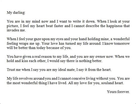 17 Sample Romantic Letters Writing Letters Formats And Examples