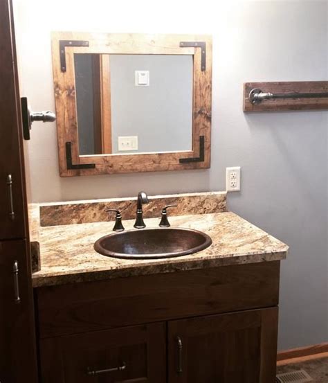 If your mirror is extra wide, consider 2 or 3 vanity lights above the mirror. RUSTIC DISTRESSED Mirror Wall Mirror Bathroom Mirror ...