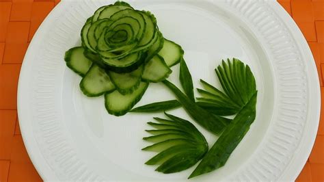 Art In Cucumber Rose Vegetable Carving Garnish Cucumber Sushi