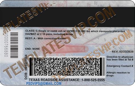 Texas Tx Drivers License Psd Template Download V2 2022 Templates