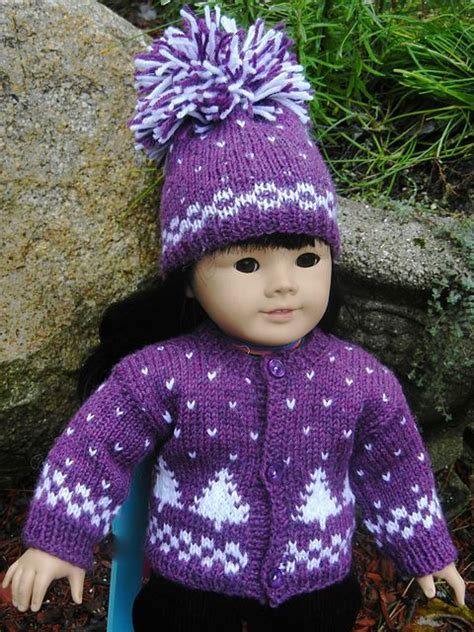 Ravelry Winter Pines Doll Hat Sweater And Mitten Set Pattern By Lisa