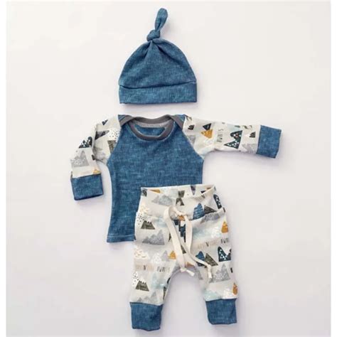Fashion Baby Boy Clothes Newborn Outfits Autumn Boys Blue Cotton Long