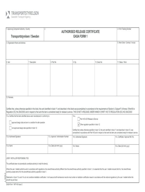 Easa Form 1 Download Editable Template Airslate Signnow