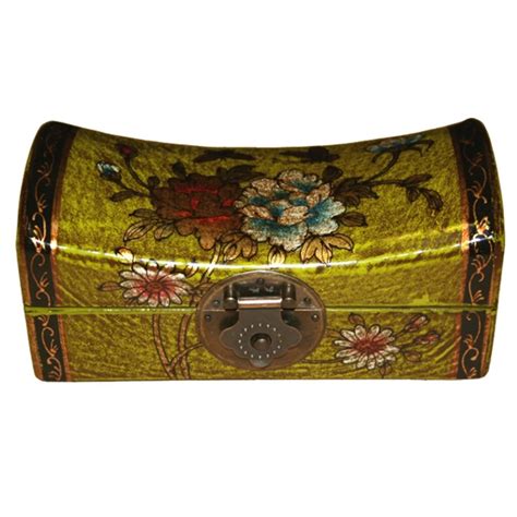 A chinese red leather pillow and a circular red lacquered box. Chinese Box Light Green Small Antique Style Treasure Box