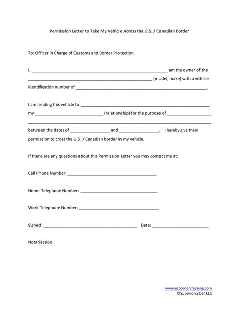 Free Printable Permission Letter Template Start Writing Now