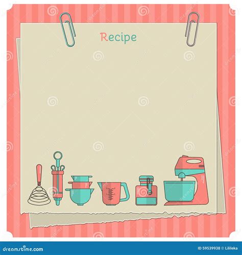 Recipe Card Kitchen Note Template Stock Illustration Image 59539938