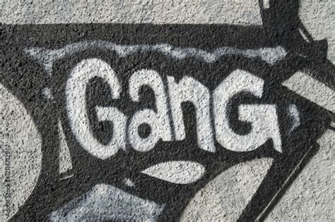 Word Gang Detail Of A Graffiti In Milan Italy Street Art Stock