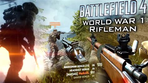 Battlefield 4 Iron Sight Sniper World War 1 Rifleman Loadout 60fps