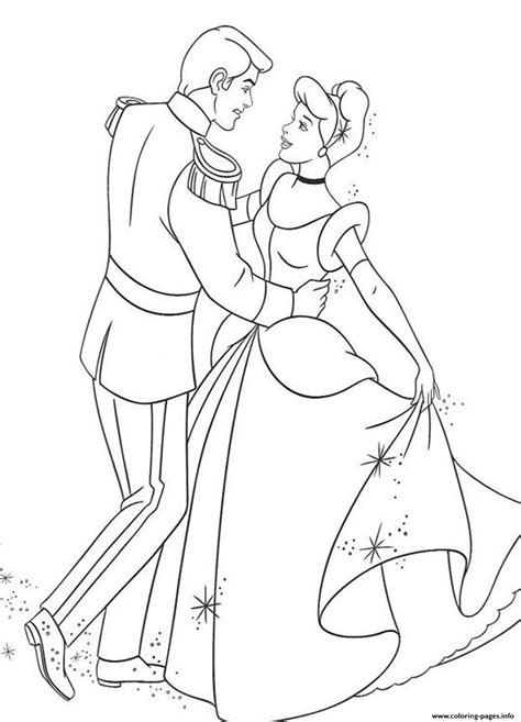 These princess coloring pages with long flowing gowns, unicorns and a handsome prince would make their dream more exciting. Princess Prince Dancing With Cinderella S For Kids351f ...