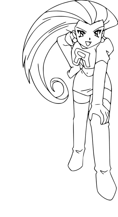 The electric tale of pikachu. Coloriage Jessie de la Team Rocket dans Pokemon à imprimer