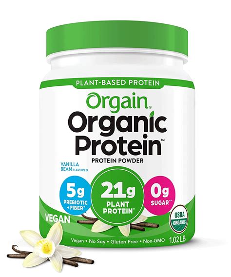 Orgain Organic Vegan 21g Protein Powder Plant Based Vanilla Bean 1