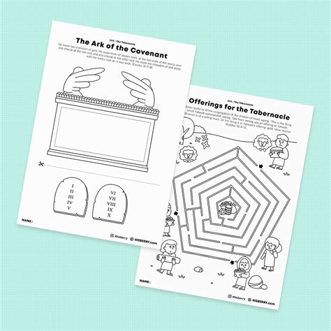 The Tabernacle Activity Worksheets Bible Lesson For Kids Hisberry
