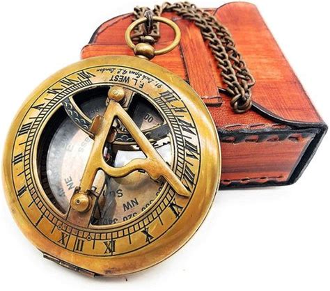 Nautical Sundial Compass Antique Steampunk Brass Sundial Compass