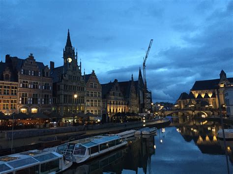 Graslei Ghent Belgium In A Cloudy Evening Rtravel