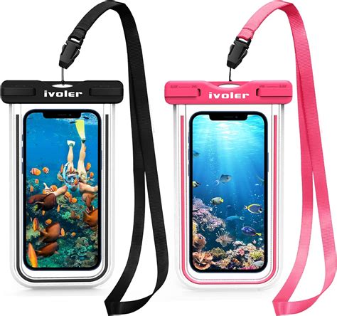 Ivoler Waterproof Phone Pouch 2 Pack Ipx8 Universal Fluorescent Design