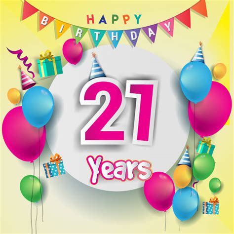 Happy 21st Birthday Background Illustrations Royalty Free Vector