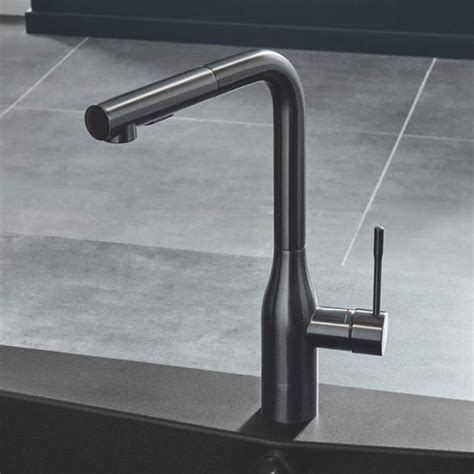 Grohe Essence Brushed Hard Graphite Single Lever Sink Mixer Tap 12 30270al0 Single Lever