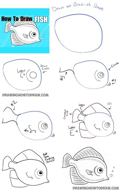 In order to get a beautiful flower image we need to color the flower as. How to Draw a Cute Fish Cartoon with Simple Steps for Kids ...