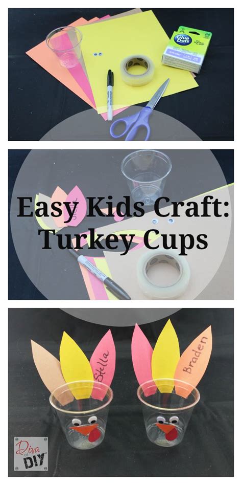 Photo the cat in the costume falls off the table. Thanksgiving Kids Table: Turkey Cups Kids Craft