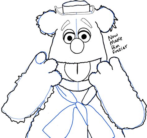 How To Draw Fozzie Bear From The Muppets Show And Movie In Easy Steps