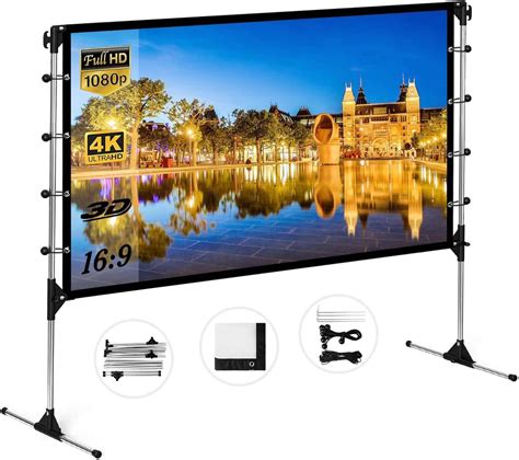 akia screens projector screen with stand 120 inch outdoor fast folding portable 16 9 8k 4k ultra
