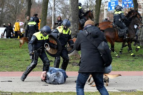 Violence Erupts At Anti Lockdown Protests On Eve Of Dutch Election As