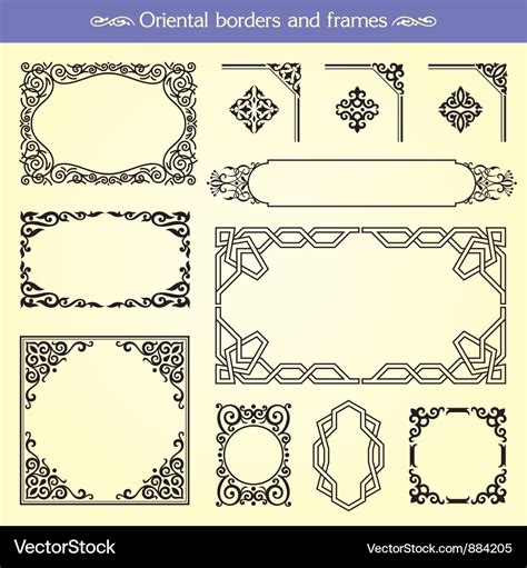 oriental asian borders and frames royalty free vector image