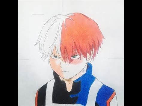 The first step involves in drawing multiple features including the ears and the nose. How to draw Shouto Todoroki (My Hero Academia) - YouTube