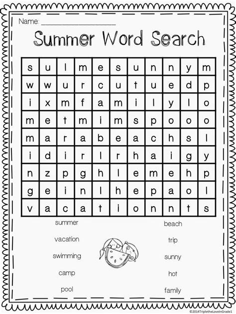 Preschool Word Search Worksheets Teaching Treasure