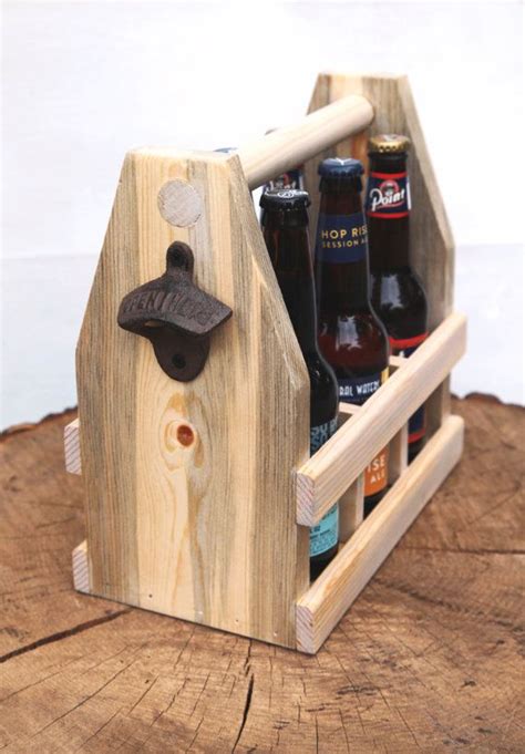 The free plans for this portable caddy are easy and well suited to beginners. BBQ Rustic 12oz Six Pack Wooden Beer Caddy Tote With ...