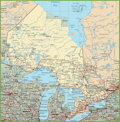 Ontario Canada Road Map Printable Map