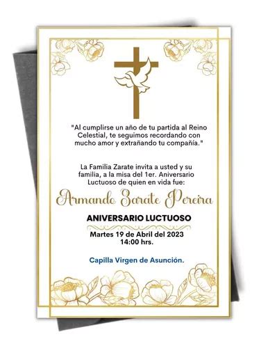 Tarjeta Invitacion Misa Esquela Aniversario Luctuoso Imprimi Mercadolibre