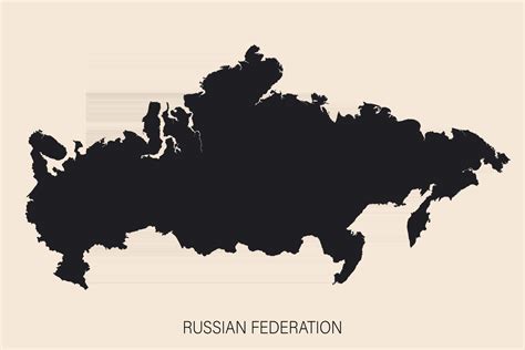 Mappa Della Federazione Russa Altamente Dettagliata Con Bordi Isolati