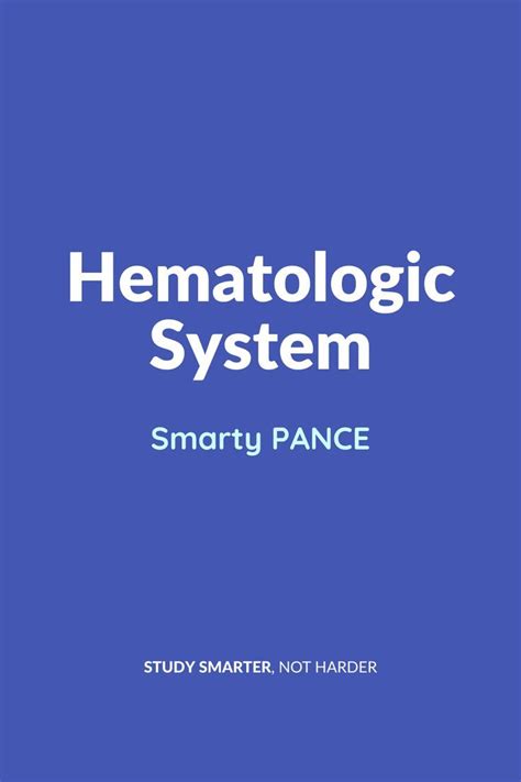 Pancepanre Hematologic System Content Blueprint Study Guide Study