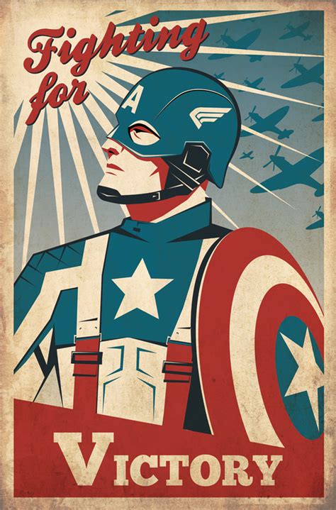 And some simply displayed the most iconic parts of their films. Captain America retro propaganda poster. on Behance