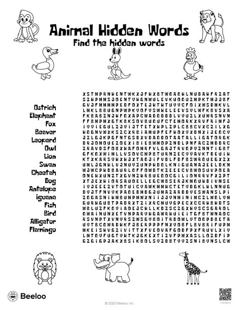 Animal Themed Word Searches Beeloo Printable Crafts And Activities