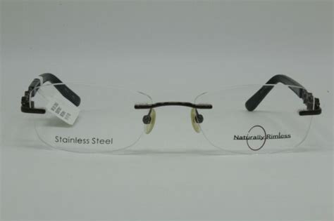 new naturally rimless nr351 brn brown womens eyeglasses rx frames 51 17 135 107 for sale online