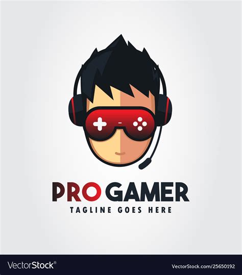 Pro Gamer Gaming Logo Design Template Royalty Free Vector