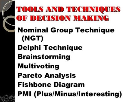 Decision Making Techniques And Tools In Management Careercliff