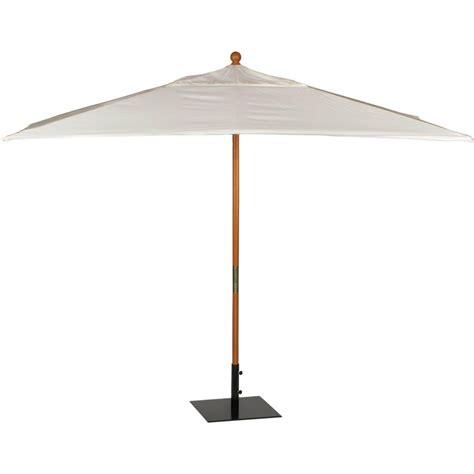 Oxford Garden 10 Ft Rectangular Wood Patio Market Umbrella With Pulley