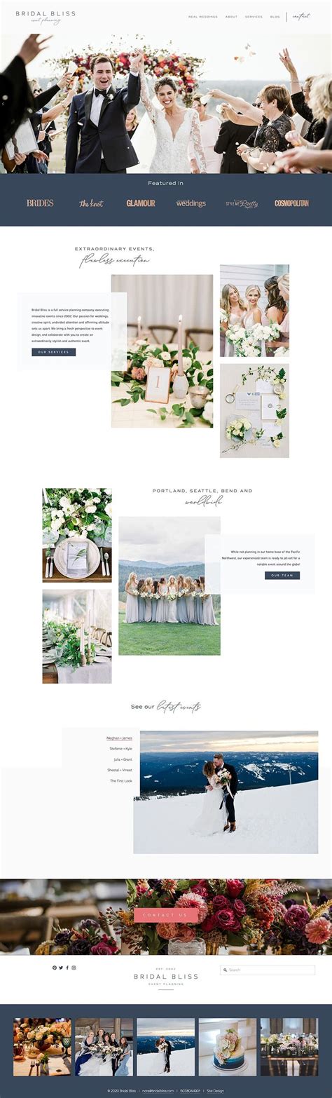 bridal bliss wedding event planning squarespace website redesign by jodi neufeld design home