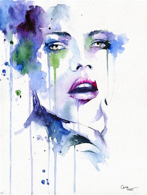 Hungry For Your Blood By Cora Tiana Watercolor Art Face Watercolor Art