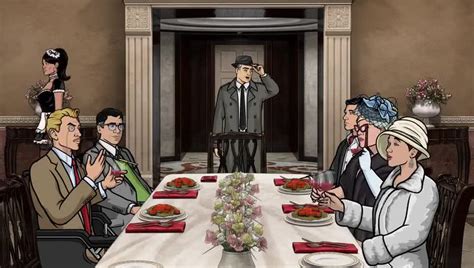 Sterling and company are invited over to malory's for a dinner party only to have to cover up the murder of the italian prime minister who is found bound to a. YARN | Ooh-ooh, elegant dinner party. | Archer (2009 ...