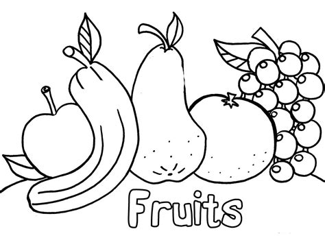 Coloring Pages Of Fresh Fruit And Vegetables