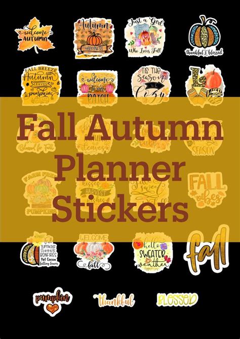 Fall Autumn Planner Stickers Fall Plann Graphic By Happy Printables