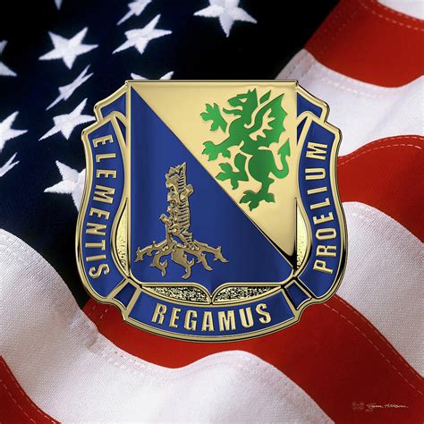 U. S. Army Chemical Corps - Regimental Insignia over American Flag
