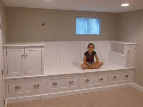Open counters are ideal for workspace or storing extra items. Large Storage Bench / Bed - Contemporary - Basement - DC ...