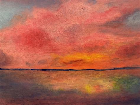 The Pink Sunset Painting By Susan Grunin Pixels